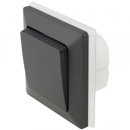 ChiliTec MILOS Wechselschalter IP44 Anthrazit 250 V 10 A inkl. Rahmen – 23238