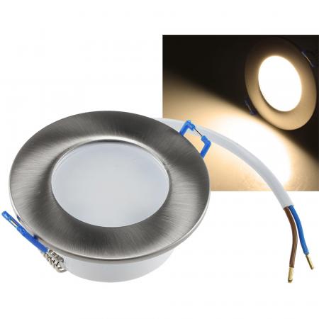 ChiliTec LED-Einbauleuchte "Flat-30 FR-R" 3000K Ø85x30mm, 5W, 590lm, IP44, rund, poliert