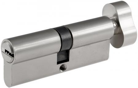 ChiliTec Schließzylinder 80mm (40+40mm) mit Knauf Profil-Zylinder, 5 Sicherheits-Schlüssel