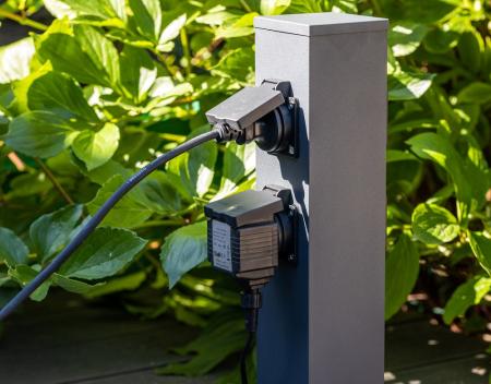 ChiliTec Steckdosensäule 4-fach, IP44, Anthrazit 250V~/ 16A, 13x13x40cm