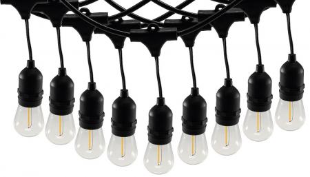 ChiliTec Biergarten-Lichterkette "CT-BGL 15" 1,5 + 12,5m, 15x Filamentlampe 0,8W