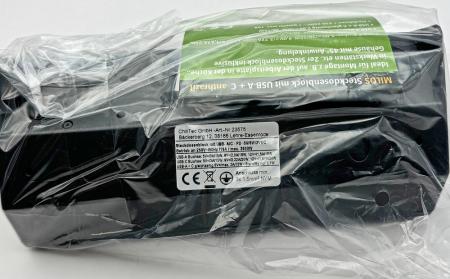ChiliTec 2-fach Steckdosenblock, USB-A+C, anthraz 250V~/ 16A, Aufbaumontage, USB 3,1A, PD