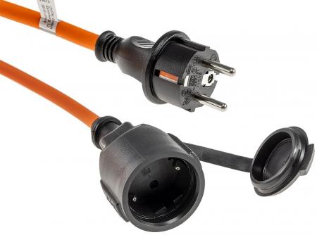 ChiliTec Verlängerungskabel 10m, IP44, Orange H07RN-F 3G1,5 , Stecker / Kupplung