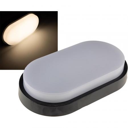 ChiliTec LED Wandleuchte "PALAU" IP54, 3000K Oval, 10 Watt, 966 Lumen, Anthrazit