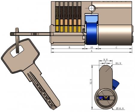 ChiliTec Schließzylinder-Set 5x 60mm (30+30mm) Profil-Zylinder, 5 Sicherheits-Schlüssel