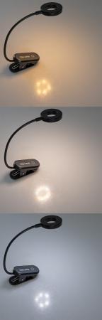 ChiliTec LED Akku-Leseleuchte / Klemmleuchte 18cm Schwanenhals, dimmbar, 25lm
