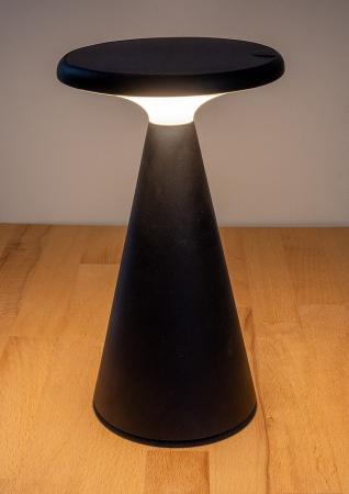 ChiliTec LED Solar-Tischleuchte "Foco Sol" 2700K, IP44, dimmbar, 20cm, matt schwarz