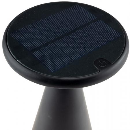 ChiliTec LED Solar-Tischleuchte "Foco Sol" 2700K, IP44, dimmbar, 20cm, matt schwarz