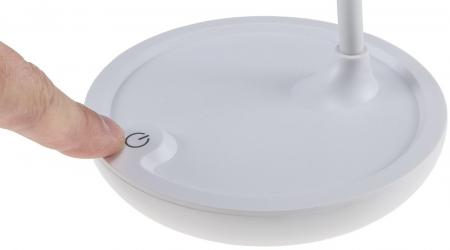 ChiliTec LED Tischleuchte mit Schwanenhals Batterie, dimmbar, warmweiß, Weiß