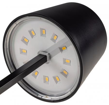 ChiliTec 24090 LED Akku Tischleuchte 1,2W 160lm 3000K Warmweiß, Touch-Dimmer, USB-C, 26cm, Schwarz