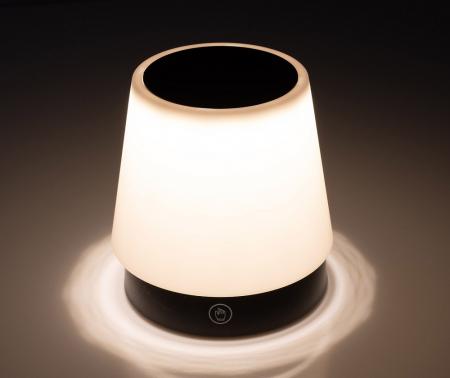 ChiliTec 23766 LED Akku Tischleuchte 1,7W 122lm 3000K Warmweiß, stufenlos dimmbar, Touch, USB-C, 115–290mm, IP20