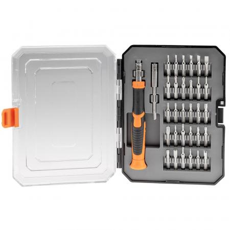 ChiliTec Präzisions-Schraubendreher Bit-Set 30 Bits, Schraubendreher-Griff, Verlänge
