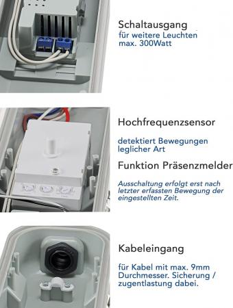 120cm ChiliTec LED Deckenleuchte "HORTA-XL" IP65 HF Bewegungsmelder, 37W, 3602lm, 4000k