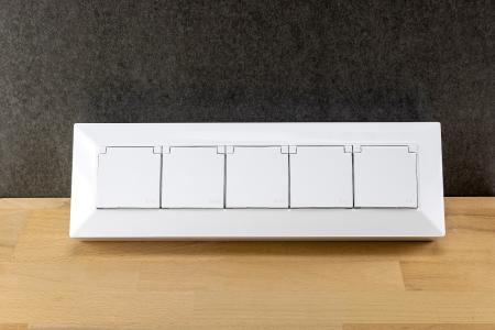 ChiliTec 4-fach Steckdosenblock, USB-A+C, weiß 250V~/ 16A, USB 3,1A, PD, mit Klappen