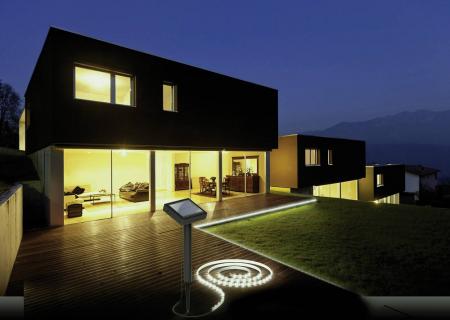 ChiliTec LED Solar LED-Stripe 3m, warmweiß 3000K IP44, Dämmerungssensor