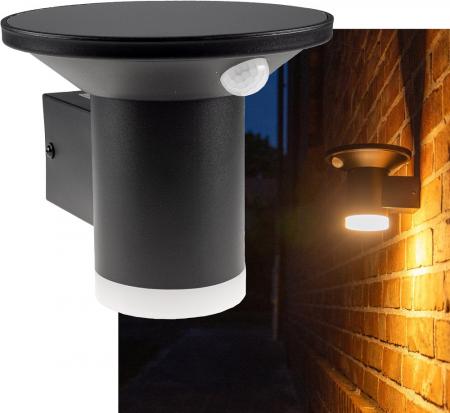 ChiliTec LED Solar Wandleuchte "SWL-AS500" IP44, warmweiß 3000K, PIR Sensor
