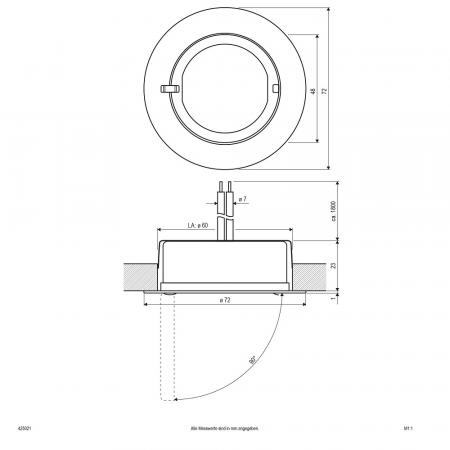 EVN 425421 Deckeneinbauleuchte Gold rund G4 12 V AC/DC dimmbar mit Glasabdeckung für Möbeleinbau und Deckeneinbau Einbaudurchmesser 60 mm