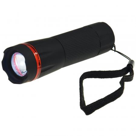 ARCAS 20432 LED-Taschenlampe 1W 60lm 6000K Weiß, Zoom, 100m Reichweite, 3x AAA