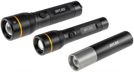 ADA LED-Taschenlampe ARCAS mit Akku 3W 300lm, Zoom