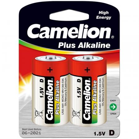 2er Pack Mono-Batterien CAMELION AlkalinePlus Ty D/LR20, 1,5V