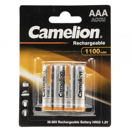 4er-Pack Micro-Akkus CAMELION Ni-MH, 1100mA Typ AAA, 1,2V