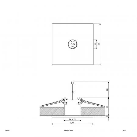 EVN Decken Lichtpunkt für G4 Leuchtmittel quad. weiß IP20 G4 12V EinbauØ25