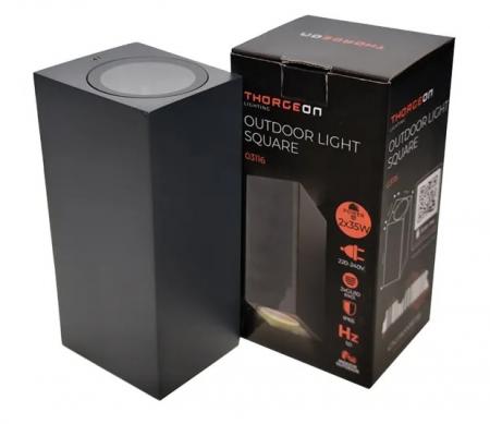 THORGEON Up Down Außenwandleuchte 2xGU10 IP65 Anthrazit Rund ohne Leuchtmittel