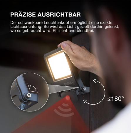 Osram Endura LED Außenfluter mit Sensor 50W 3000K warmweißes Licht IP44 dunkelgrau