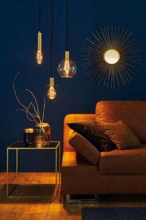 Paulmann E27 5069 Bundle 2xLED Lampen mit Innenkolben Ringmuster gold 4W 1800K extra warmweißes Licht
