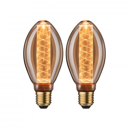 Paulmann 5072 Bundle 2xLED Lampen Inner Glow spiral 4W wie 25W E27 gold 1800K extra warmweißes Licht