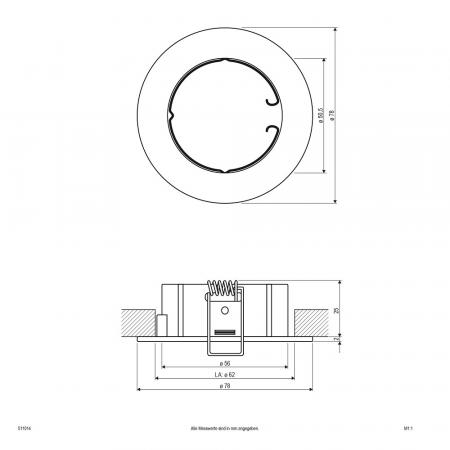 EVN 511014 Deckeneinbauleuchte Chrom ohne Fassung Einbaudurchmesser 62 mm