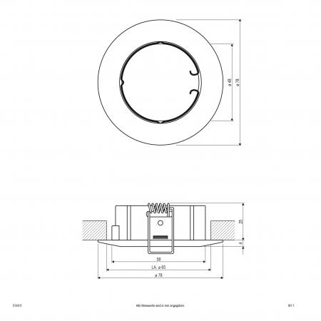 EVN 514011 Deckeneinbauleuchte Chrom ohne Fassung Einbaudurchmesser 65 mm