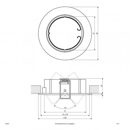 EVN 515001 Schwenkbare Deckeneinbauleuchte ohne Fassung Weiß 12 V schwenkbar 40° Einbaudurchmesser 75 mm