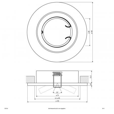 EVN Decken-Einbaustrahler für GU10 Leuchtmittel rund schwenkbar chrom matt IP20 EinbauØ80