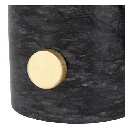 Lucide CHARLIZE Tischlampe Ø23 cm E27 Schwarz Marmor Rauchglas