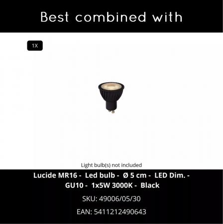 Lucide TAYLOR Gartenstrahler Ø10 cm GU10 IP65 Schwarz