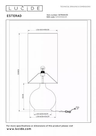 Stehlampe ESTERAD – Retro Stehleuchte Ø34 cm E27 in Grün