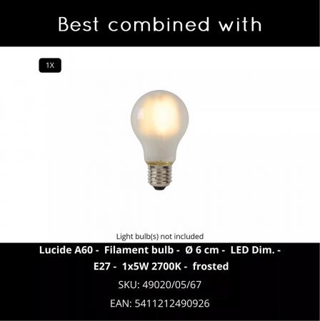 Lucide ARUBA Außen-Pendelleuchte E27 IP44 Schwarz