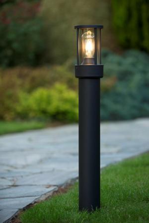 Lucide LORI Pollerleuchte Anthrazit – 1xE27, IP44, Tag/Nacht-Sensor, 80 cm