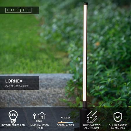 Lucide LORNEX LED Gartenstrahler 6W 3000K IP54 Schwarz