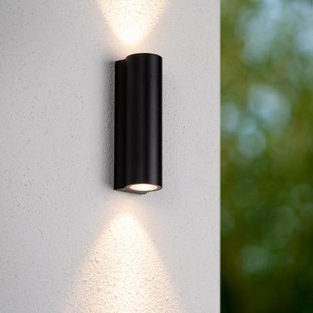 Lucide AKRA Außen-Wandleuchte Schwarz LED 2x6,5W IP54