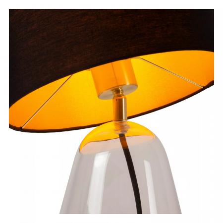 Lucide CAMPANA Tischleuchte E27 Glas transparent mit Textilschirm
