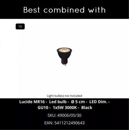 Lucide Stehlampe SYBIL – Stehleuchte mit Leselampe & Messingakzent Schwarz