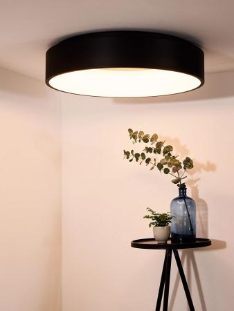 Lucide TALOWE LED Deckenleuchte Ø60 cm Schwarz 3000K dimmbar 42W