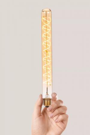 Lucide T32 E27 LED Filament 4,9W 2200K 450 lm 3-StepDim Amber mit Memory – dekorative Vintage-Glühfadenlampe