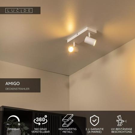 Lucide AMIGO - Deckenstrahler 2xGU10 Weiß