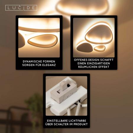 Lucide SAMLING - LED Deckenleuchte 30W CCT 2700K–4000K Taupe