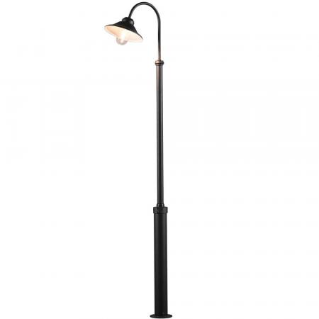 Vega Kandelaber aus schwarz lackiertem Aluminium, klares Glas, Konstsmide 560-750