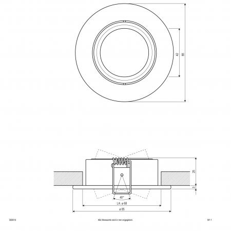 EVN 568014 schwenkbare Deckeneinbauleuchte Aluminium 12V 50W 20° Einbaudurchmesser 68 mm