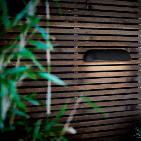 Elegante längliche schwarze Wandleuchte 36cm innen & aussen Spritzwasserschutz